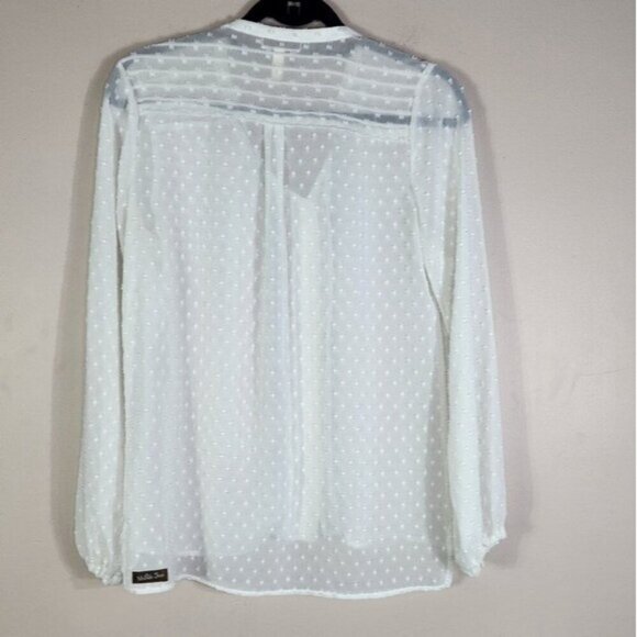 Matilda Jane Friends Forever Renae Long Sleeve See Through Button Down Top M - Picture 7 of 8